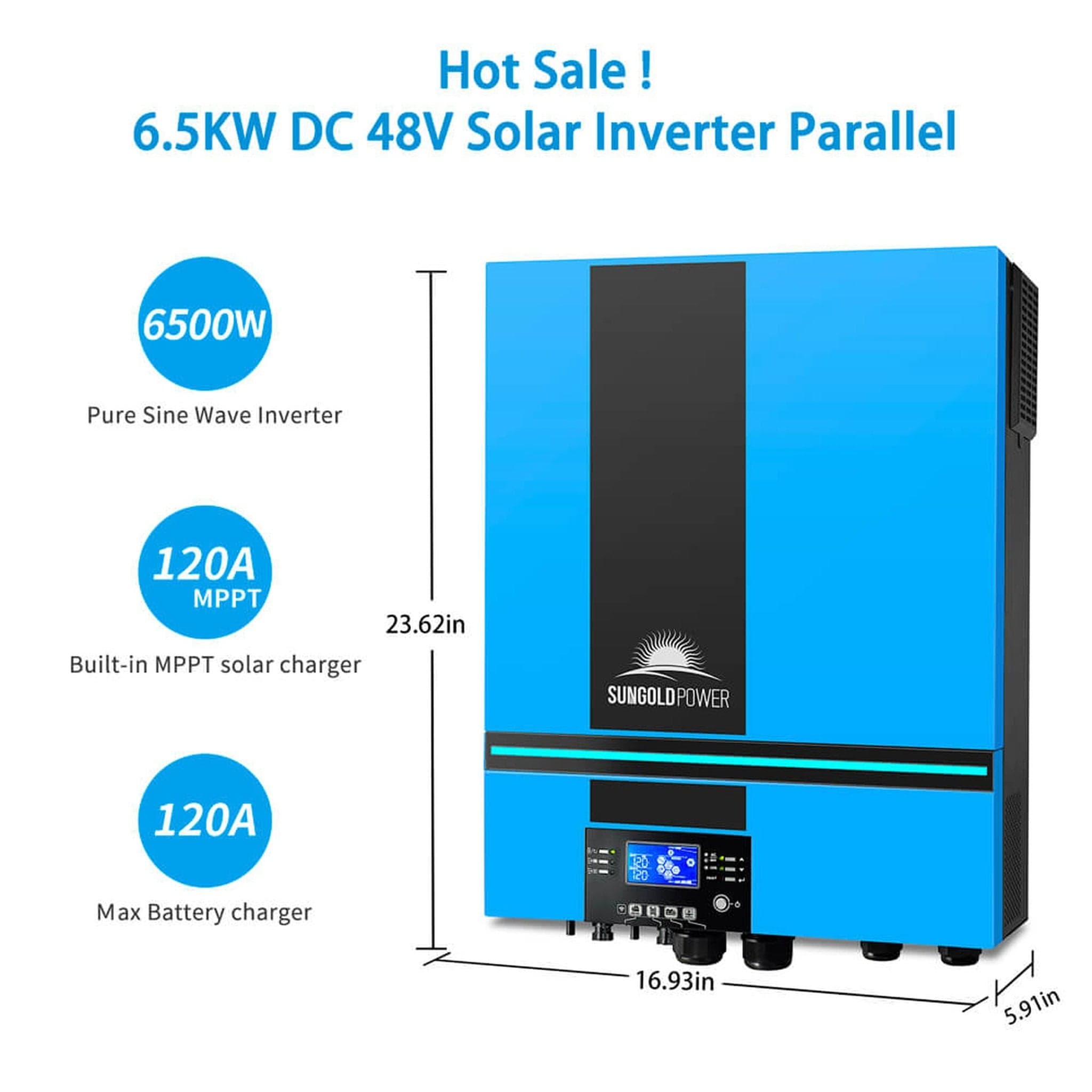 SunGold Power | Complete Solar Kit 6500W 10.24kWh Lithium Battery | SGK-65PRO