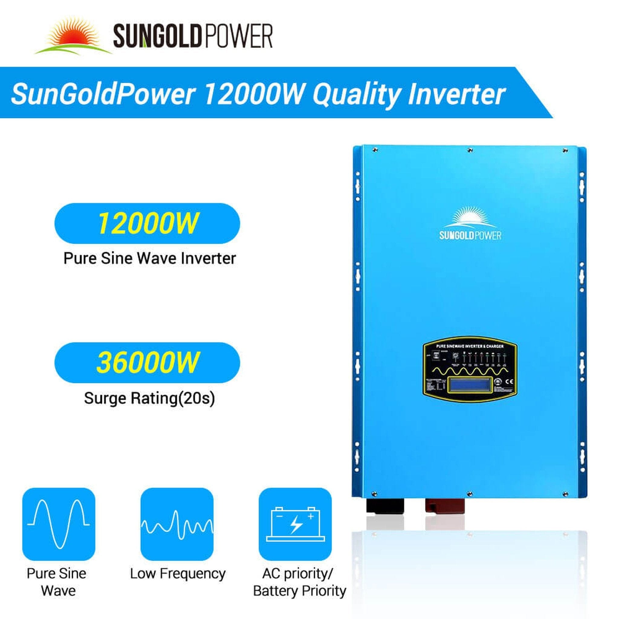 SunGold Power | (12kw Inv+12*415w PV+5*100ah Bat) | SGR-12K20E