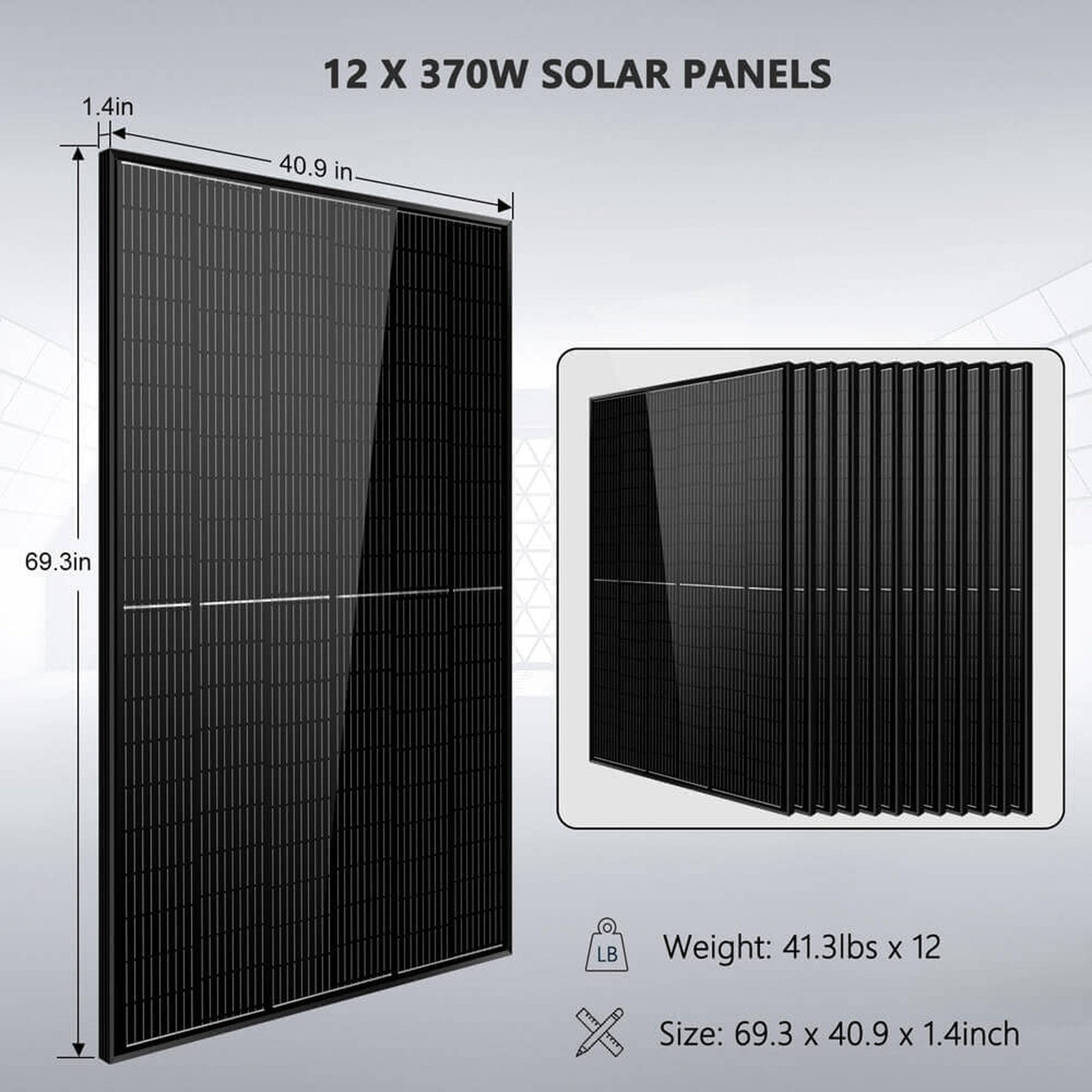 SunGold Power | Offgrid Solar Kit 13000W 48VDC 120VAC/240V 20.48kWh Powerwall | SGM-1320M