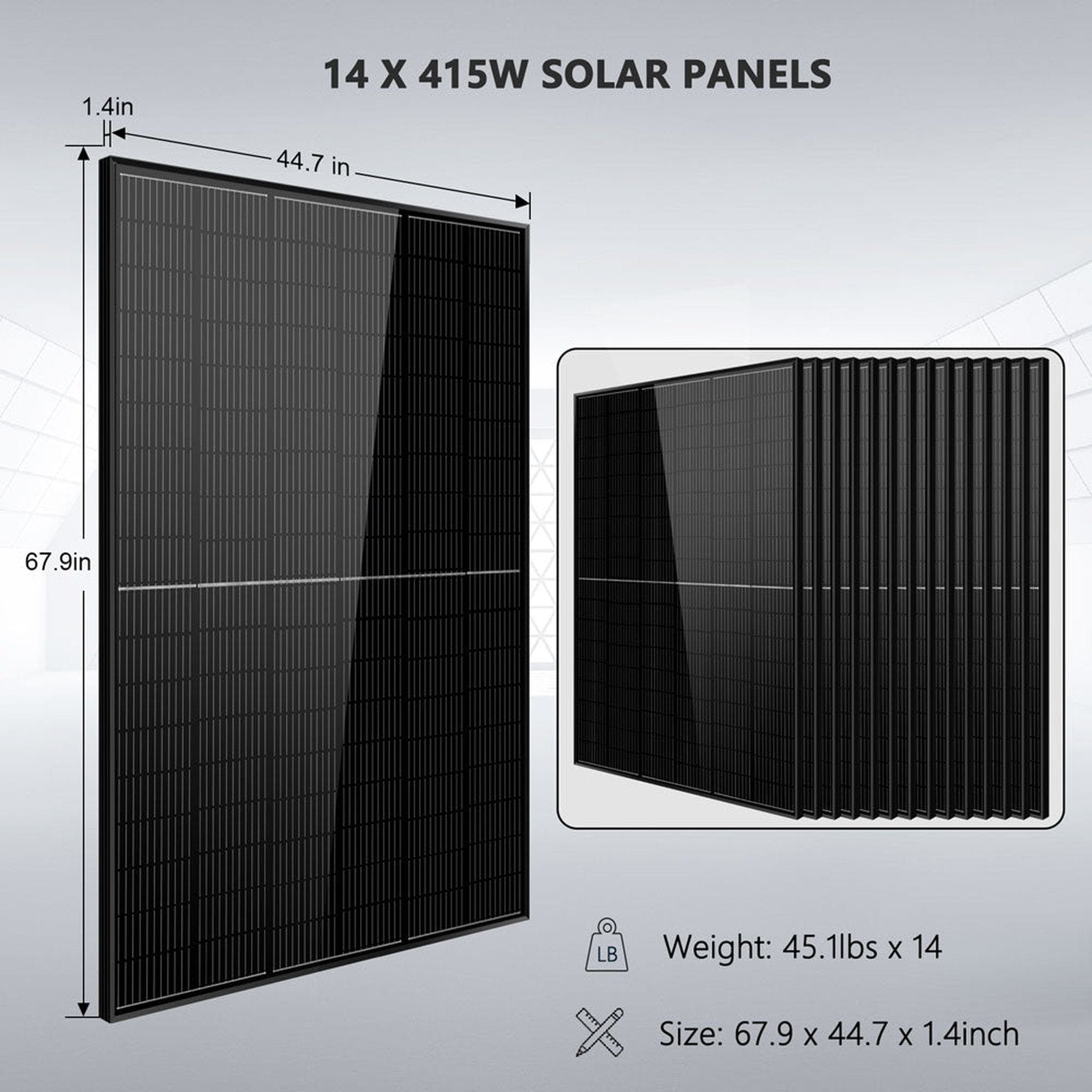 SunGold Power | (13kw Inv+20*415w PV+5*100ah Bat) | SGR-13K25S