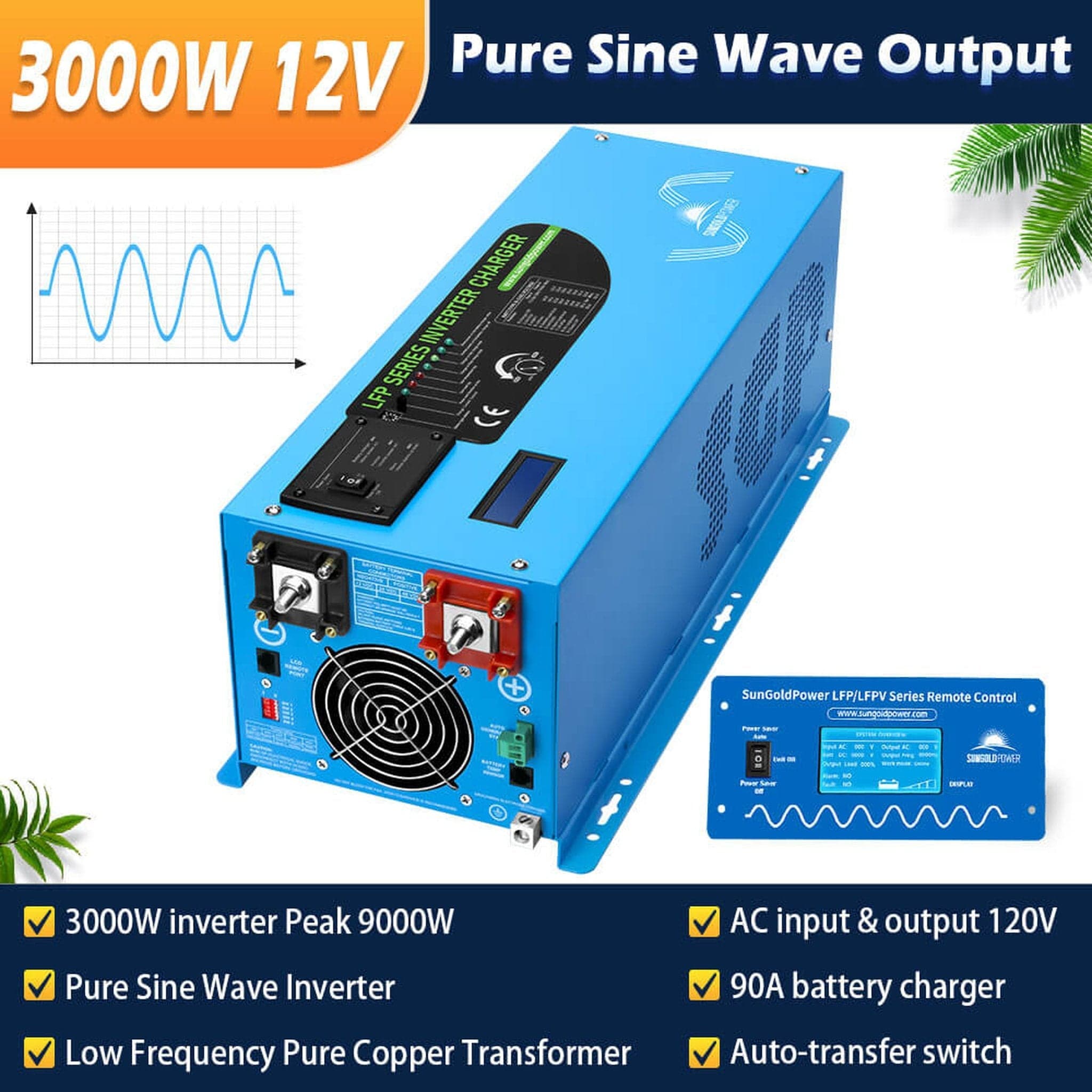 SunGold Power | Off Grid Solar Kit 3000W Inverter 12VDC 120V Output