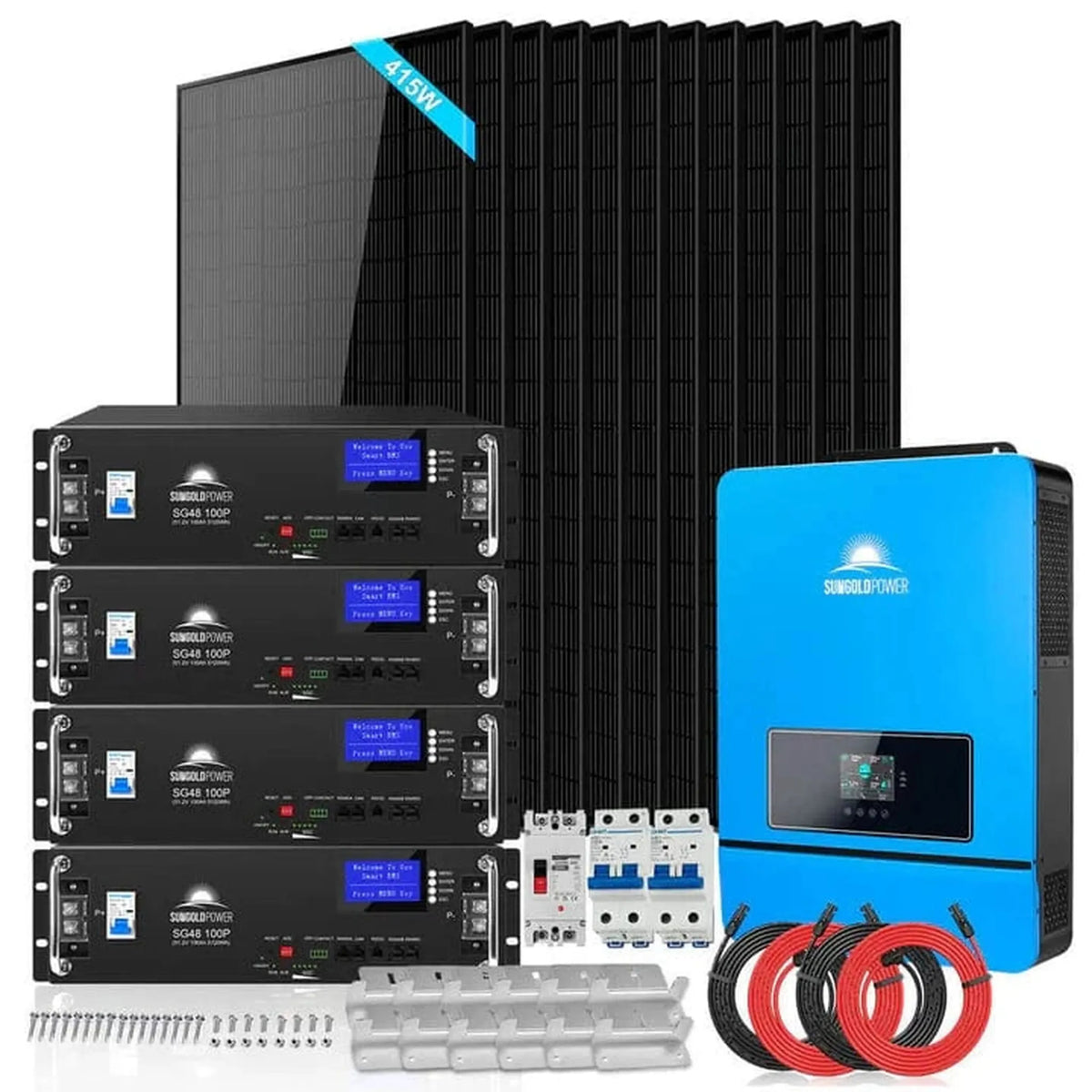 SunGold Power | Off Grid Solar Kit 20.48kwh Lithium 8000W Inverter | SGM-8K20
