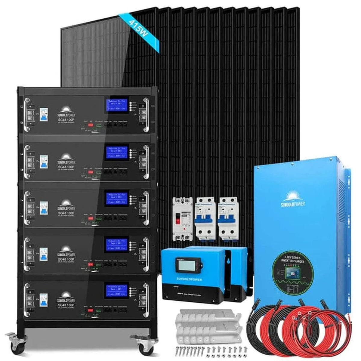 SunGold Power | (12kw Inv+12*415w PV+5*100ah Bat) | SGR-12K20E