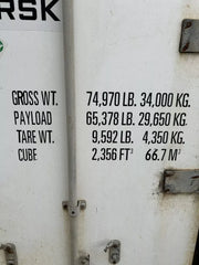 Maersk RAHC-031 Used 40ft Cold Storage Reefer Container – Model CCR18060