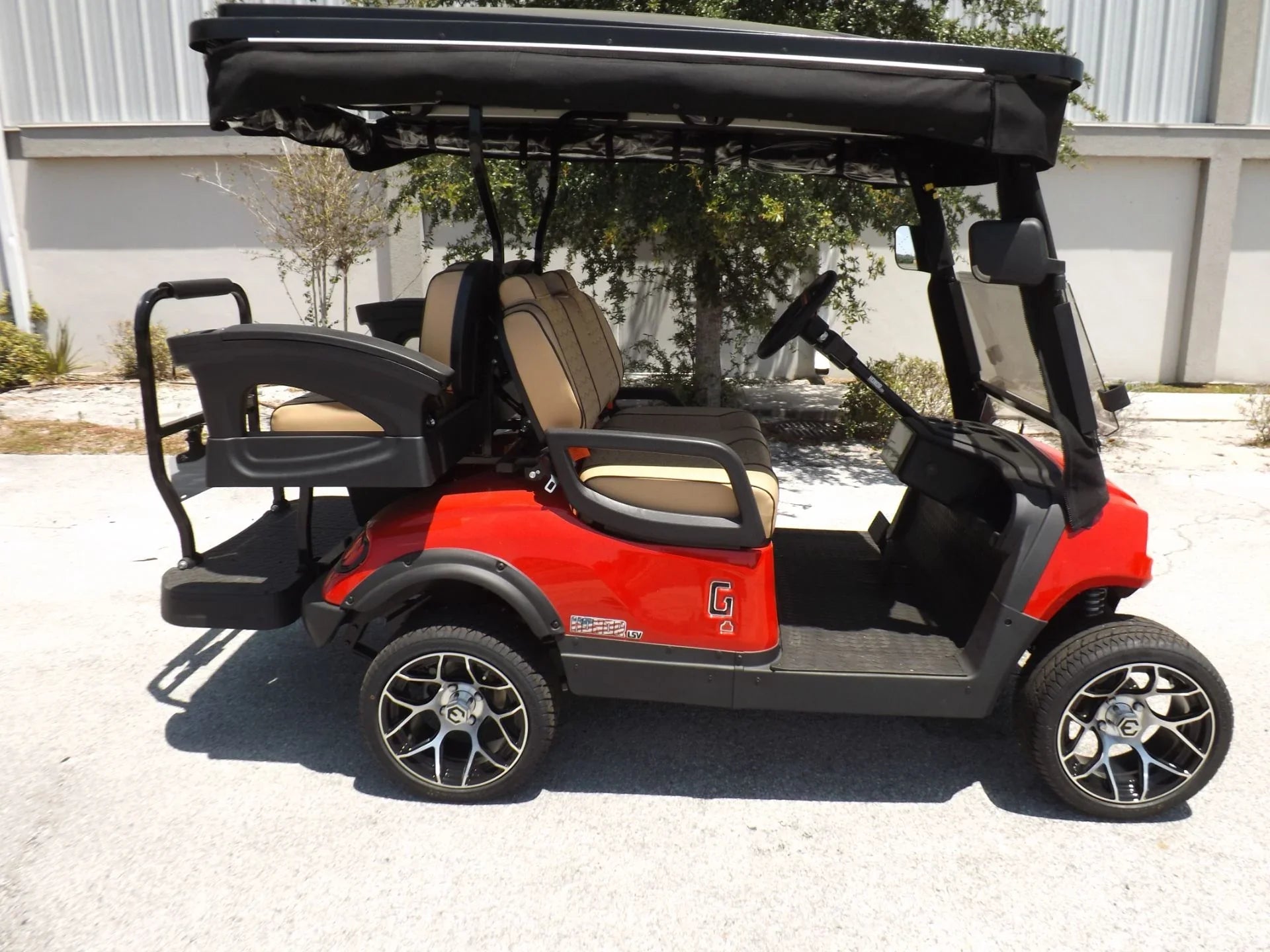 Red 2024 HONOR LSV 2+2 G1 Lifted Lithium Golf Cart for Sale