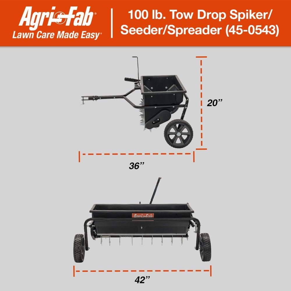 Agri-Fab 45-0543 Tow-Behind 100 lb Lawn & Garden Spiker Seeder Spreader