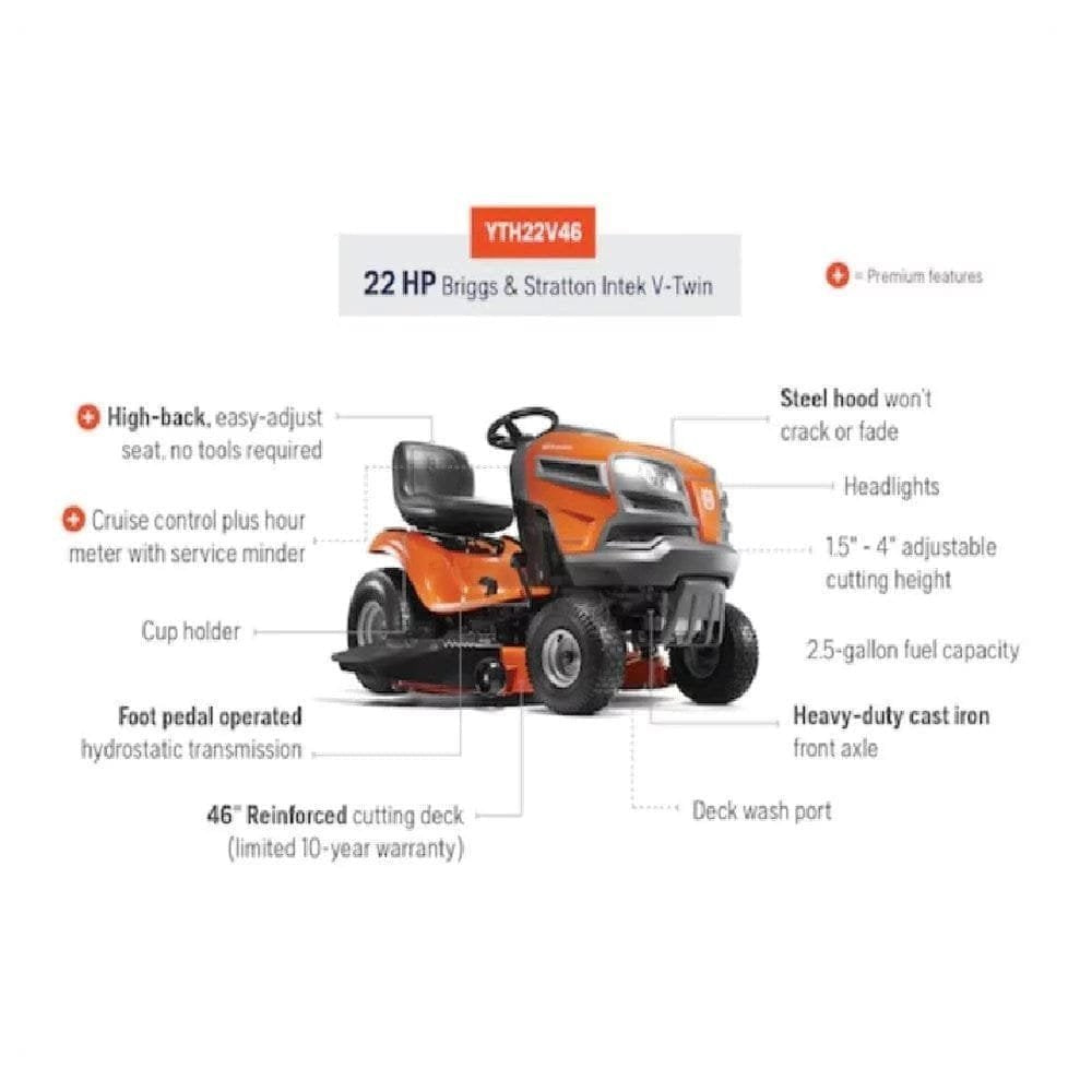 Husqvarna 46″ 22 HP Riding Mower YTH22V46