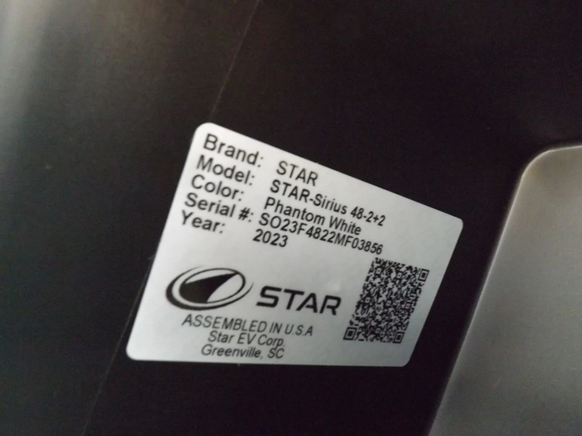 White 2023 Star EV SIRIUS 2+2 Golf Cart for Sale