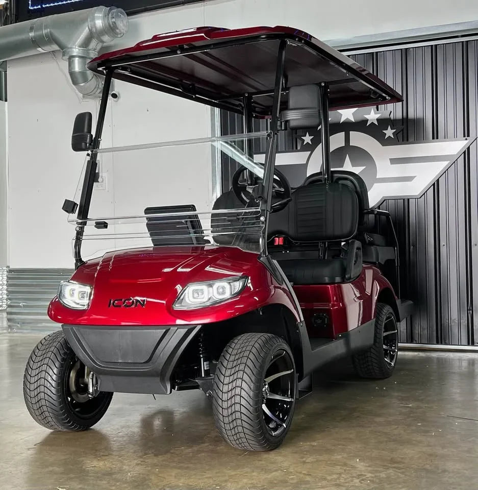 Red 2024 Icon EV I40 Golf Cart for Sale