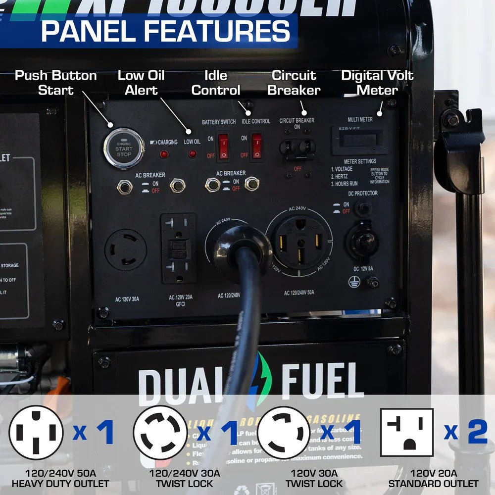 DuroMax 13,000 Watt Dual Fuel Portable Generator XP13000EH