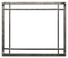 American Hearth | Rushmore Rectangle Inset 35 in Distressed Pewter Forged Iron | DFF35CPD
