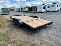 Premier 7 x 18 Wood Deck 7k Open Car Trailer – Slide Out Ramps