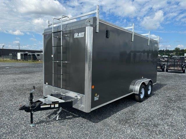 Car Mate 7 x 18 Enclosed Contractor Trailer – Exterior Tool Doors