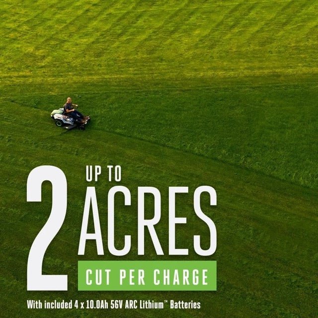 EGO Power ZT4204L 42-Inch 56-Volt Lithium-ion Cordless Z6 Zero Turn Riding Mower with (4) 10.0Ah Batteries and Charger Included