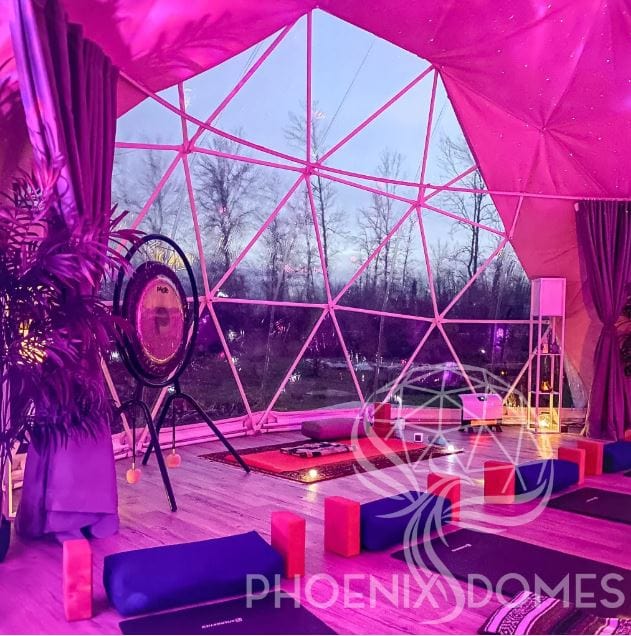 Phoenix Domes | Heavy Duty Frame 4-Season Glamping & Yoga Package Dome | 33'/10m
